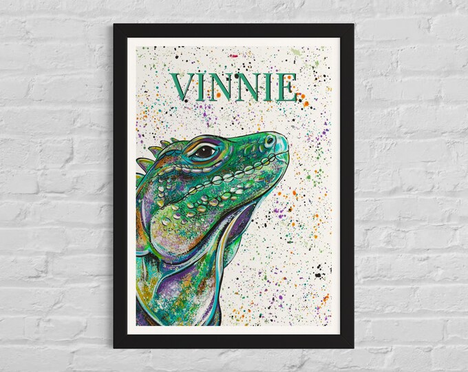 Personalised Iguana Art Print