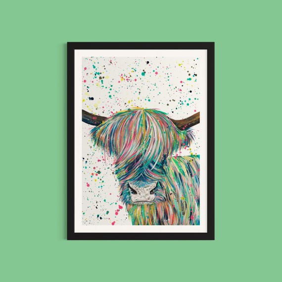 Highland Cow Art Print ‘Roland’