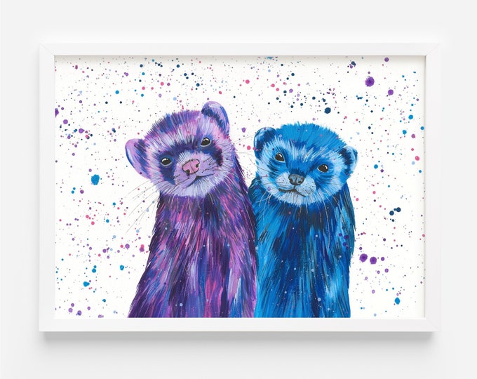 Ferrets Painting, ‘Oscar and Olive’