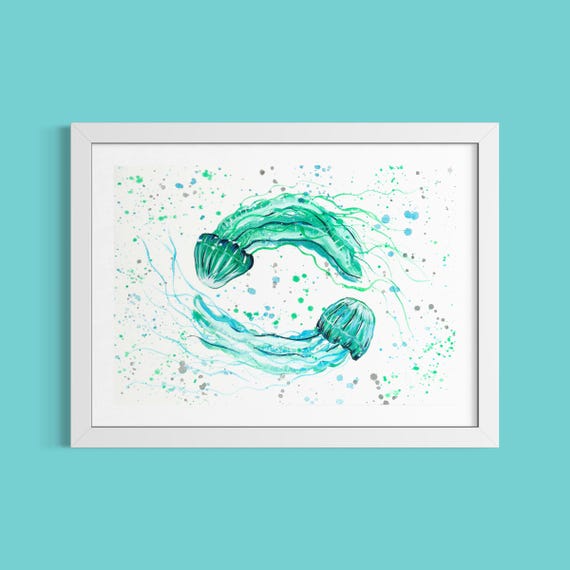 Green Jellyfish Art Print
