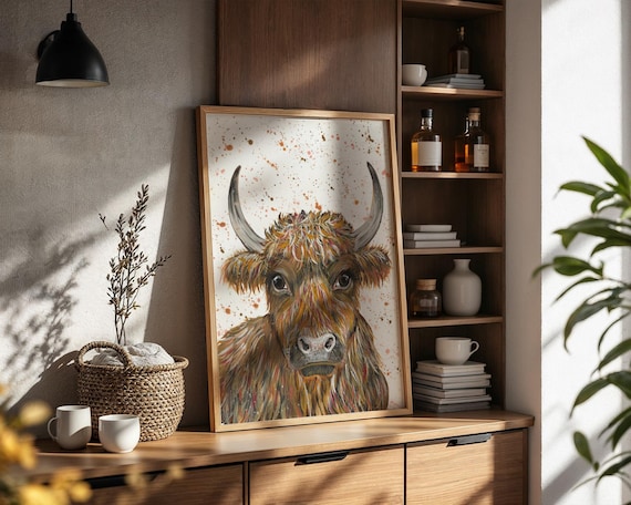 Highland Cow Art Print ‘Nellie’