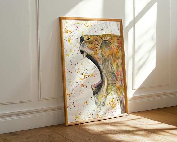 Roaring Lioness Art Print ‘Reeva’