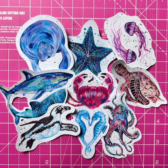 Sea Life Sticker Pack: Marine Animal Designs, Scrapbooking, Journalling