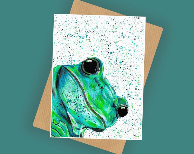 Frog Blank Greeting Card ‘Monty’