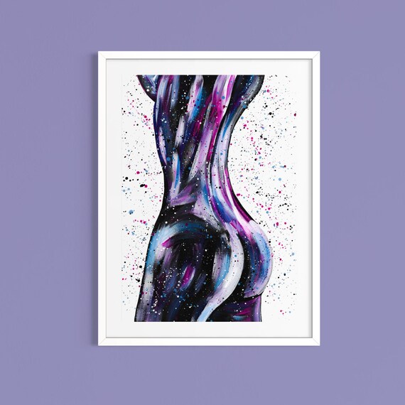 Custom Body Positivity Acrylic Painting, Curvy Female Form Art