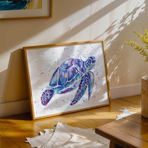 Seaturtle Art Print 'Flo': Coastal Nursery Wall Decor