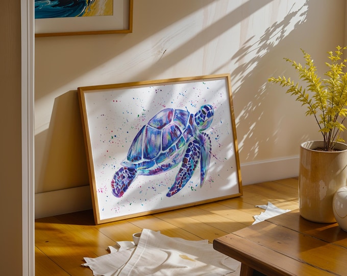 Sea Turtle Art Print ‘Flo’