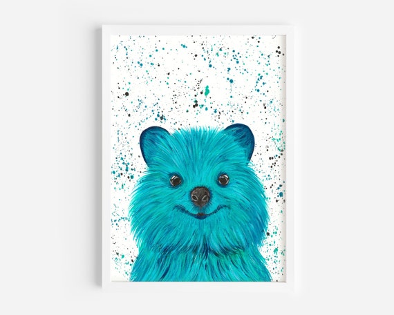 Quokka Bear Original Painting, ‘Alfie’, Quokka Art, Colourful Animal Gifts, Home Decor, Cute Animal Art, Nursery Painting, Unique Art,