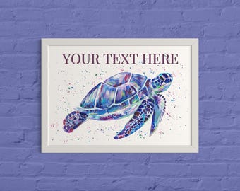 Personalised Sea Turtle Art Print