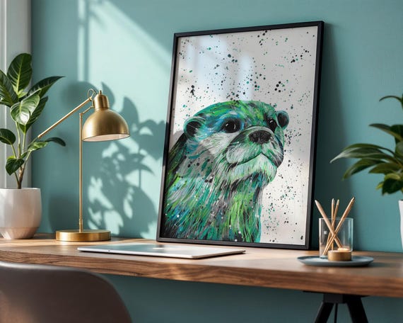 Otter Art Print ‘Reggie’