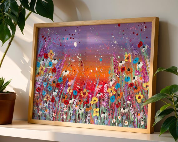 Wildflowers at Sunset Art Print