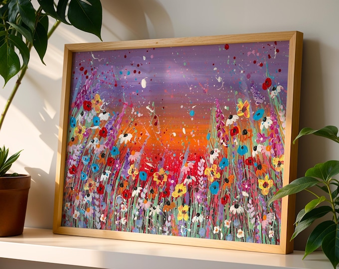 Wildflowers at Sunset Art Print