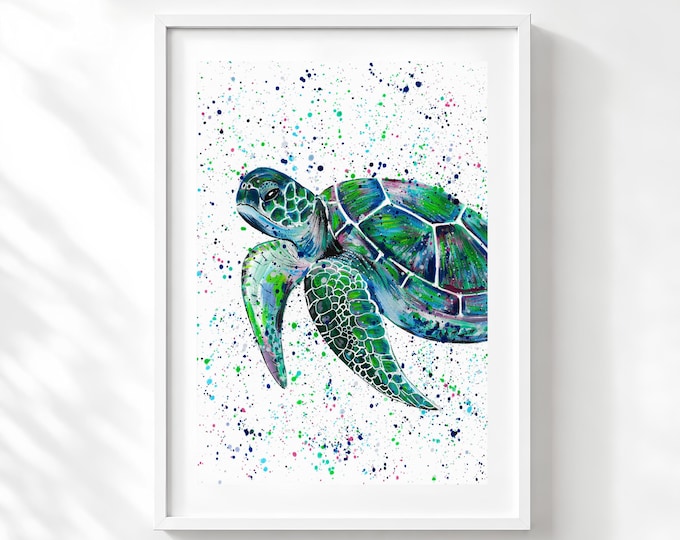 Sea Turtle Art Print ‘Lenny’