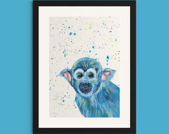 Squirrel Monkey Art Print ‘Flynn’