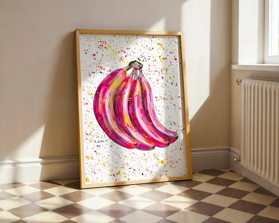 Pink Bananas Art Print