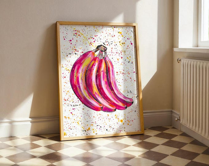 Pink Bananas Art Print