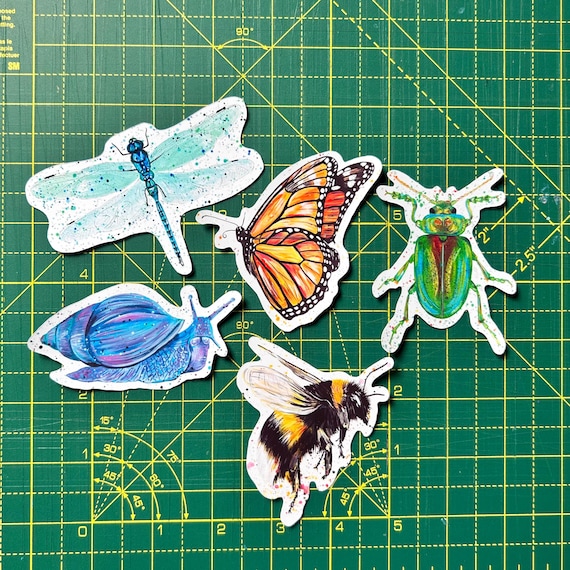 Insect Sticker Pack, 5 Designs