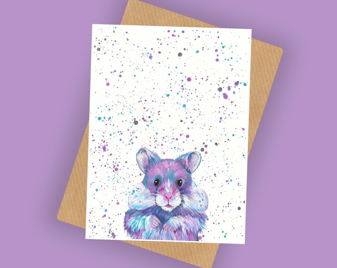 Hamster Greeting Card, Birthday, Blank Card, A6 10x15cm, Greetings Card, Pet Card, Card for Her, Teacher Card, Hamster Gifts,