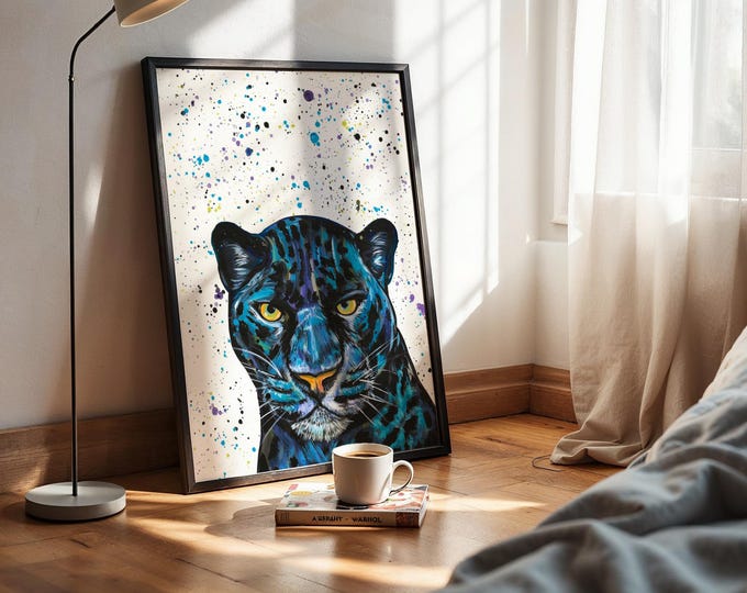 Black Jaguar Art Print ‘Jaco’