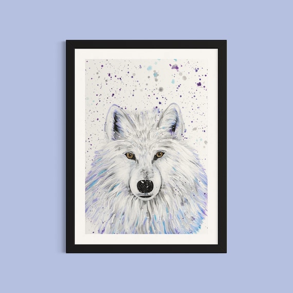 Artic Snowy Wolf Art Print ‘Amir’