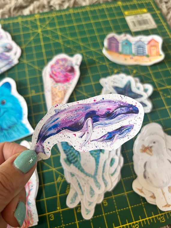 Humpback Whale Vinyl Sticker: Mum and Baby Decal