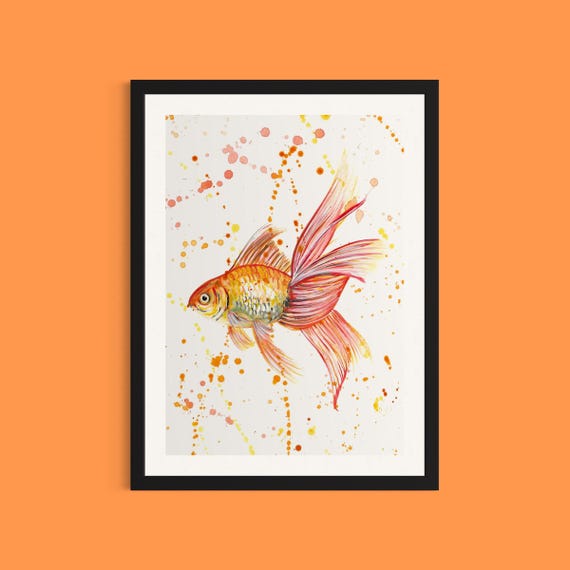 Goldfish Art Print ‘Goldie’