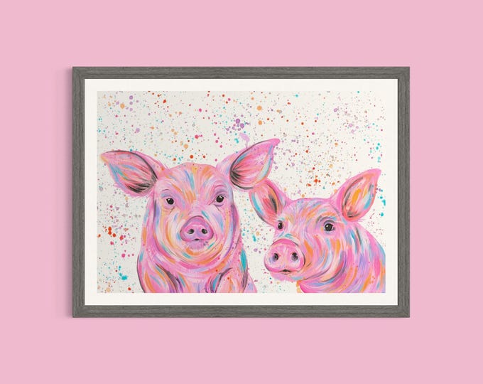 Cute Pigs Art Print