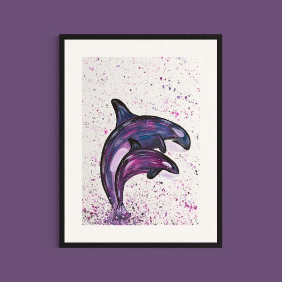 Orca Whales Art Print ‘Olive and Belle’