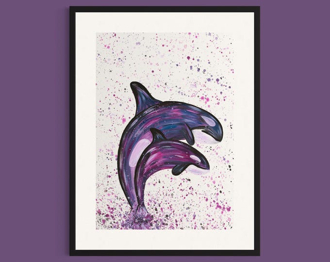 Orca Whales Art Print ‘Olive and Belle’