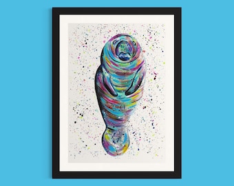 Manatee Art Print ‘Bertie’