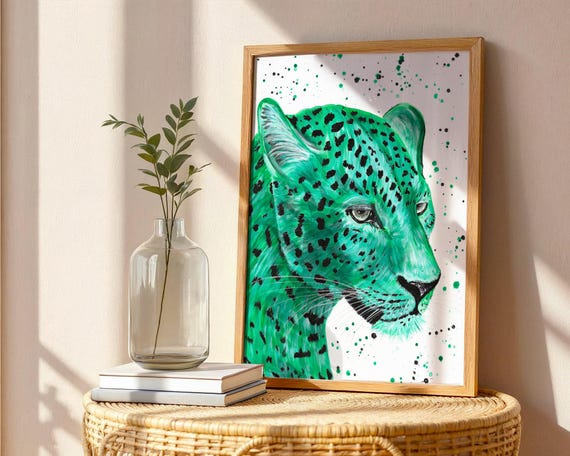 Colourful Leopard Art Print