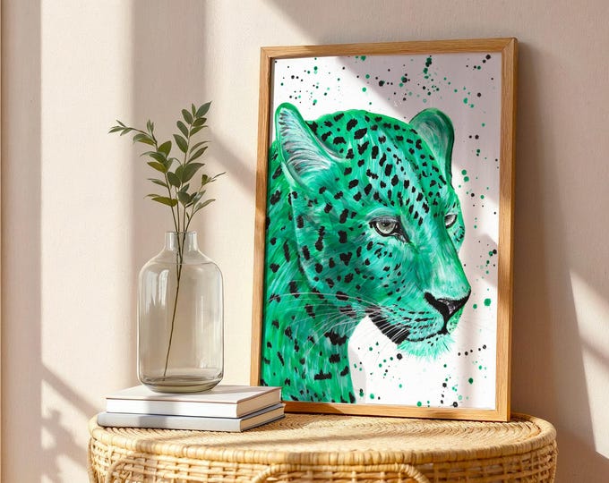 Colourful Leopard Art Print