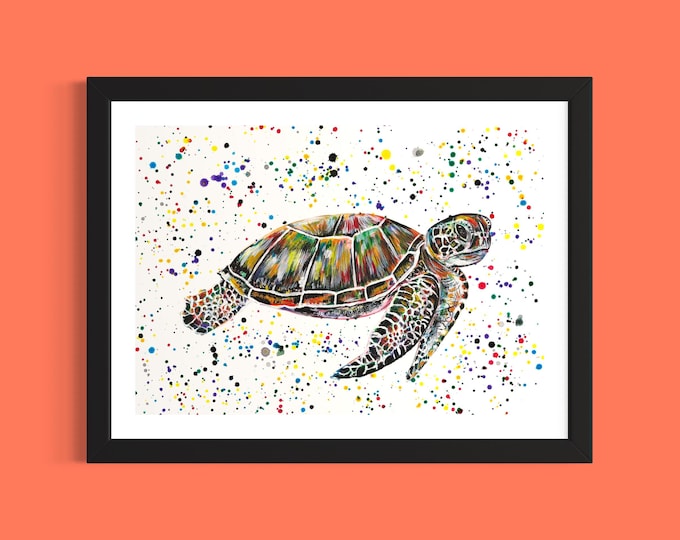 Sea Turtle Art Print ‘Ronnie’