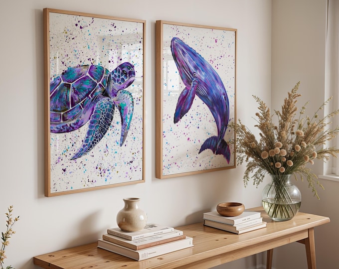 Sea Life Art Print Set