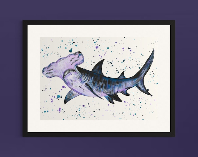 Tiger Shark Art Print ‘Harvey’