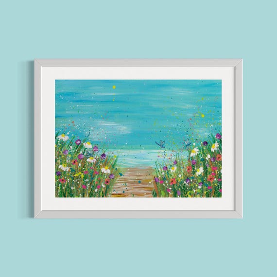 Wildflowers at the Beach Art Print