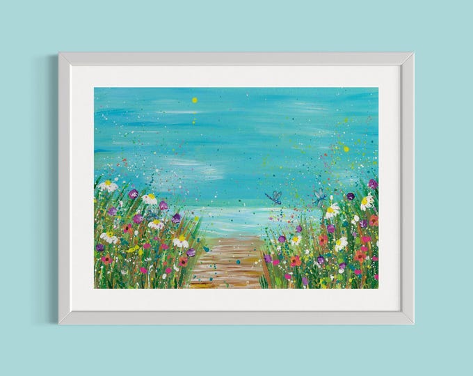 Wildflowers at the Beach Art Print