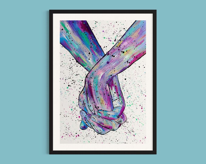 Holding Hands Art Print