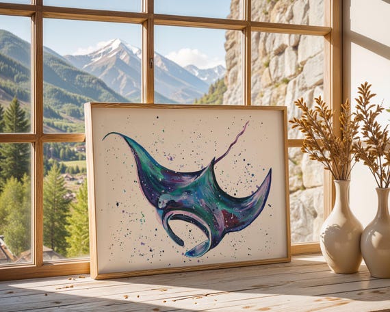 Manta Ray Art Print ‘Marlie’
