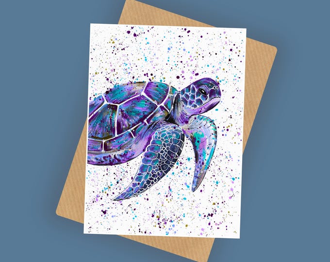 Sea Turtle Greeting Card, ‘Moyra’