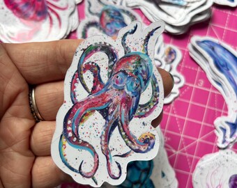 Colourful Octopus Sticker: Sea Life Animal Decal