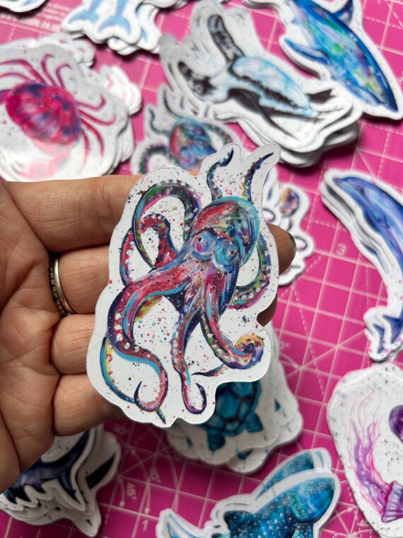 Colourful Octopus Sticker: Sea Life Animal Decal