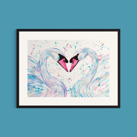 Swan Lovers Art Print