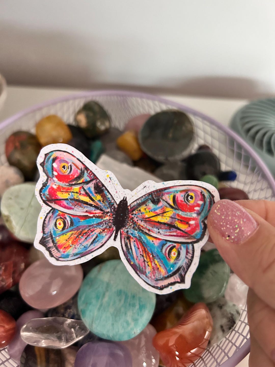 Insect Rainbow Sticker Rainbow Butterfly Sticker: Glossy Vinyl Animal Decal - Etsy