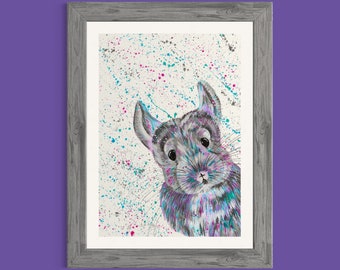 Chinchilla Art Print ‘Maisie’, Animal Painting, Colourful Art, Chinchilla Gifts, Home Decor, Kids Prints, Pet Portrait, Cute Animal Art