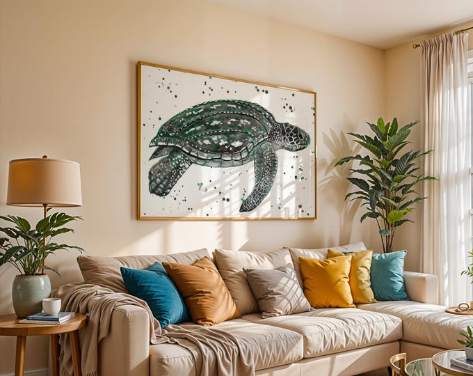 Leatherback Sea Turtle Art Print ‘Fabian’