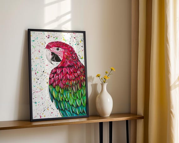 Macaw Parrot Art Print ‘Marvin’