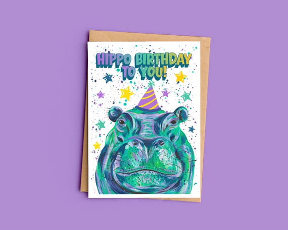 Hippo Birthday Card