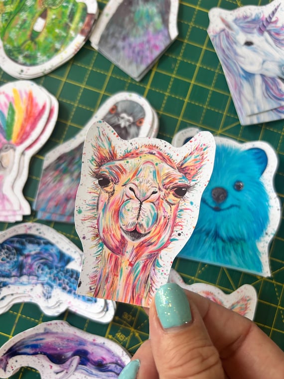 Happy Camel Vinyl Sticker: Fun Animal Decal for Kids