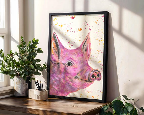 Pig Art Print ‘Lucy’